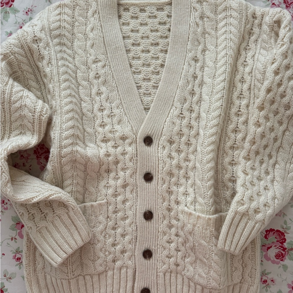George Women's Cream Cable Knit Cardigan